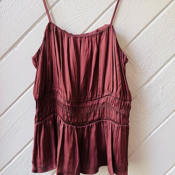 Express Deep Mauve Silk Empire Waist Camisole Size Small - Picture 2 of 4